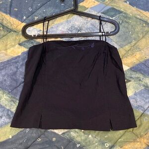 Dark Blue Tank Top Flower Design Womens XS Worn Excellent Condition